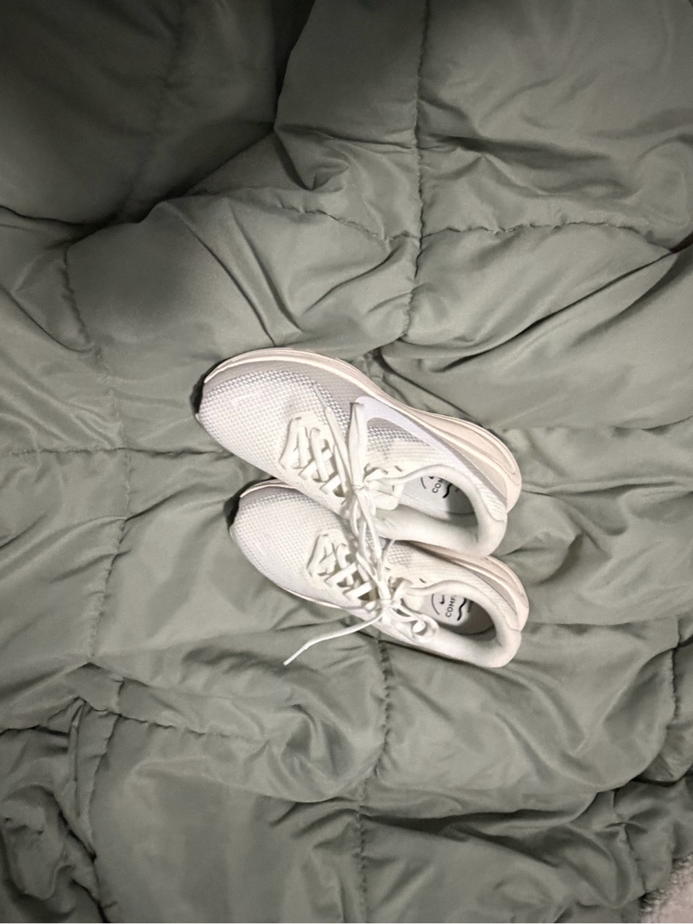 Nike White Mesh Women's Running Sneakers with Subtle Light Gray Accents
